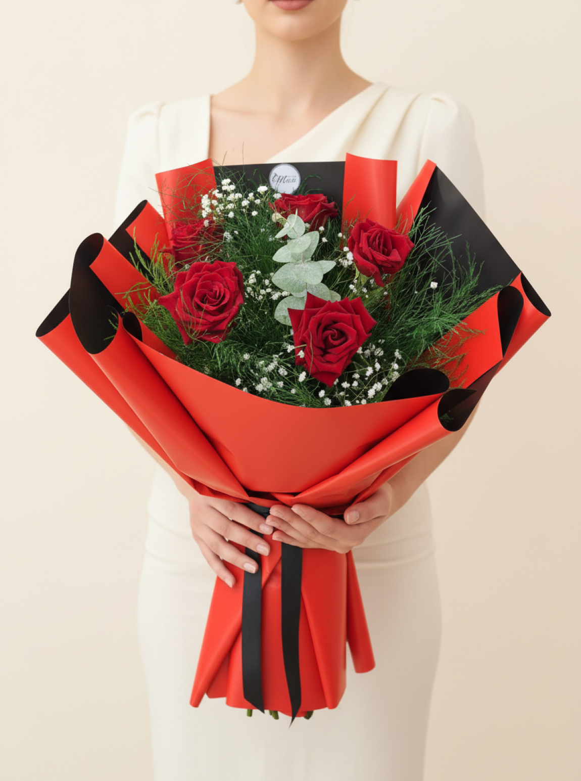 5 Kırmızı Gül Buketi