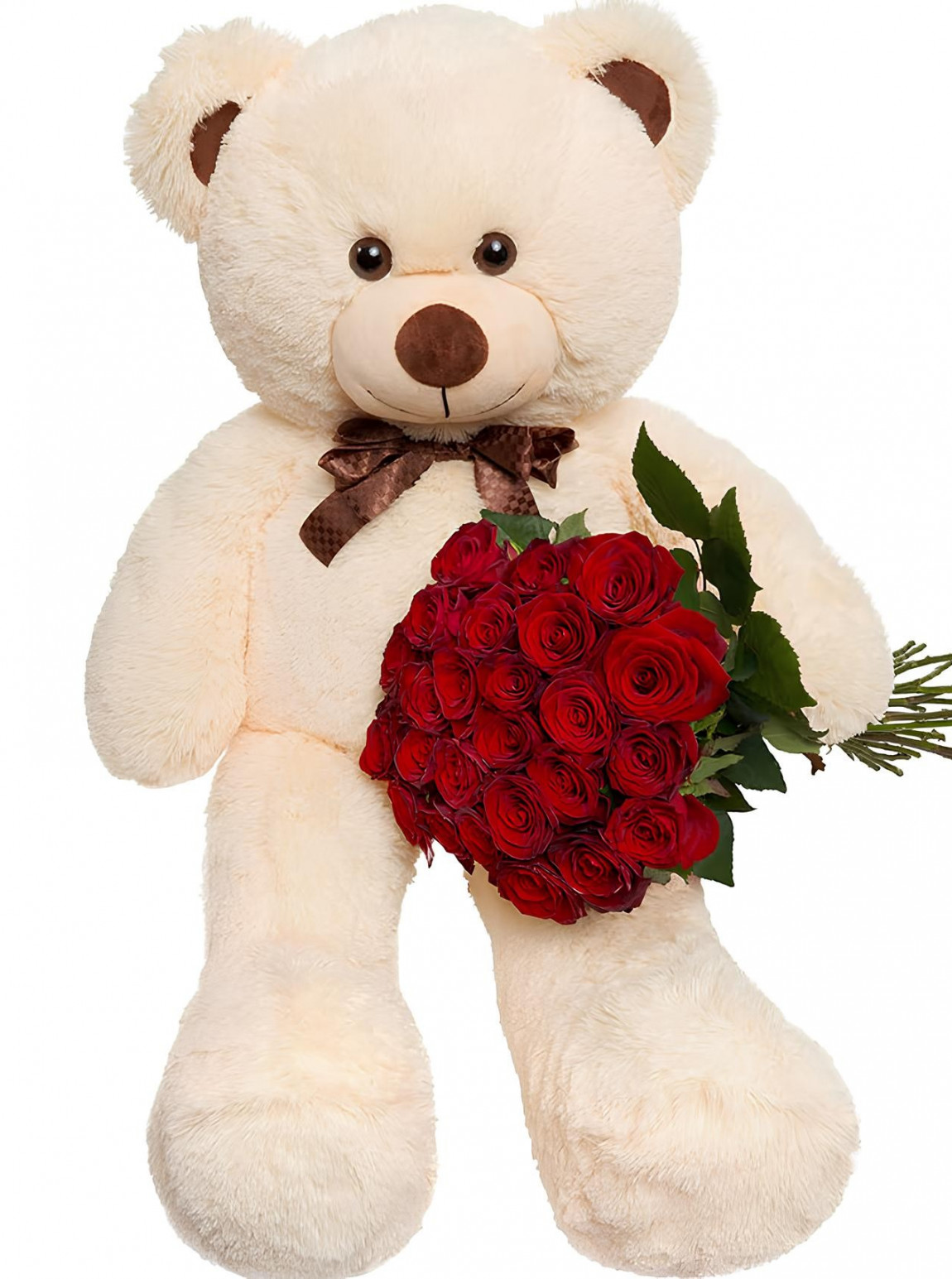 Pembe Ayıcıklı Ve 25 Adet Gül