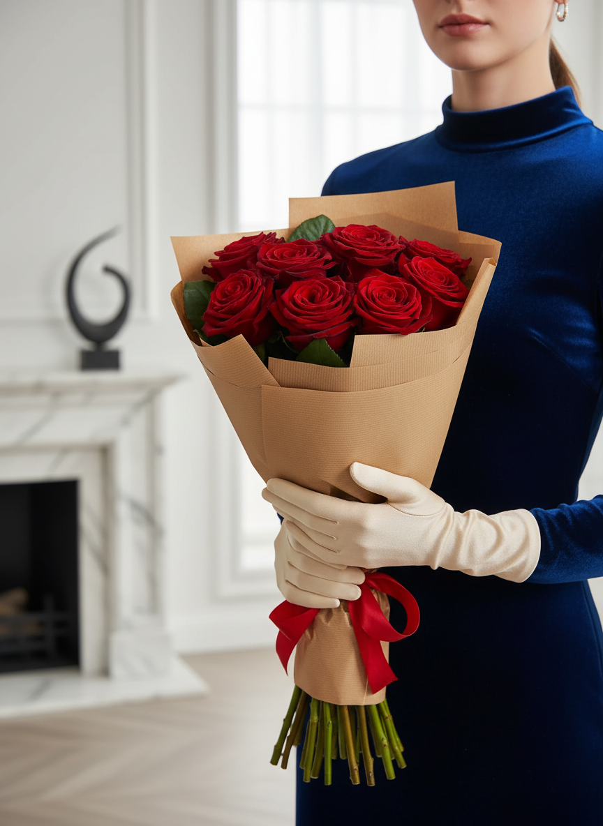 7 Kırmızı Gül Buketi