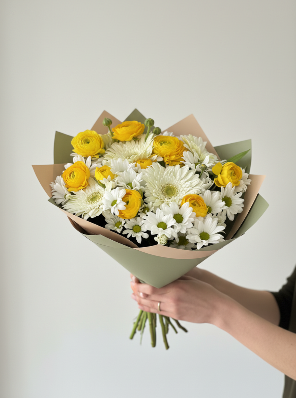 Sarı Erengül Ve Papatya Buketi - Güneş Bahçesi