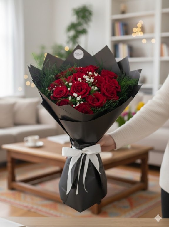 15 Kırmızı Gül Buketi