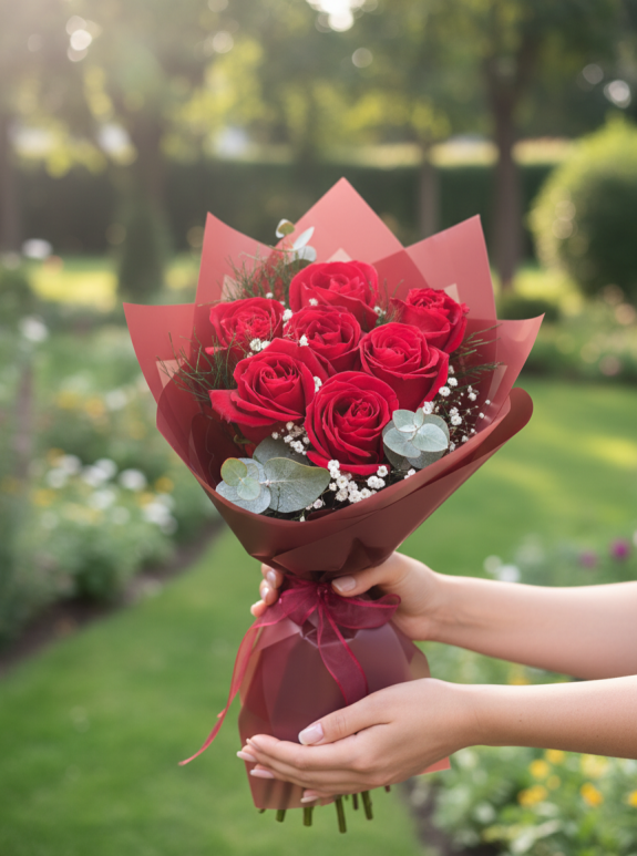 7 Kırmızı Gül Buketi - Tutku Mesajı