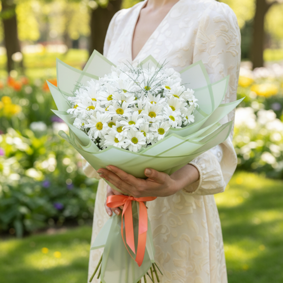 Bi Dolu Beyaz Papatya Buketi