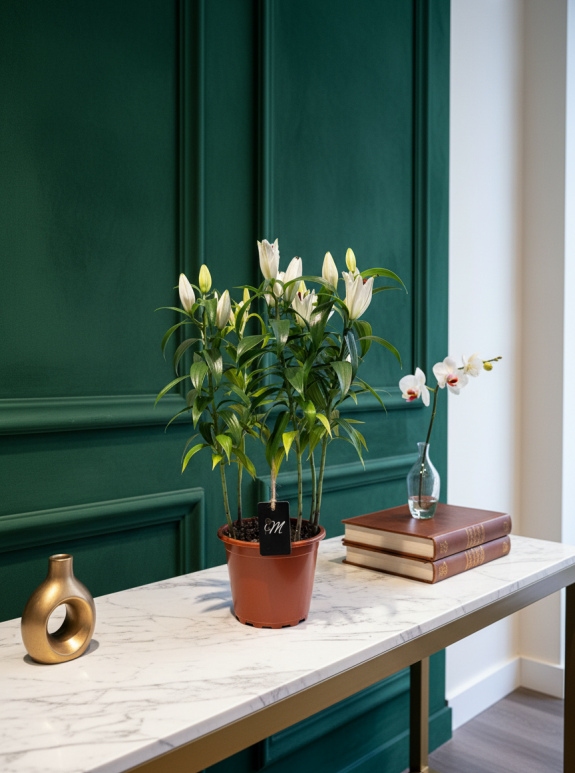 Saksıda Beyaz Lilyum